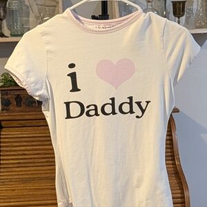 I Love Daddy Pink and White Onesie